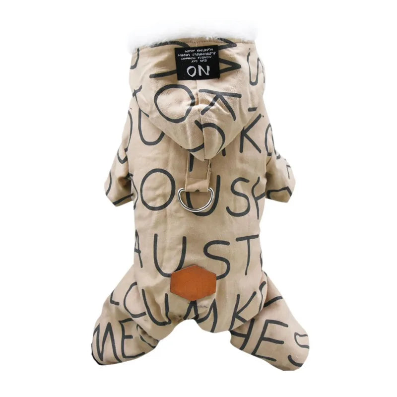 Winter Dog Clothes Warm Pet Dog Jacket Letter Printing Puppy Coat Chihuahua Clothing Hoodies For Small Medium Dogs Outfit S-2XL