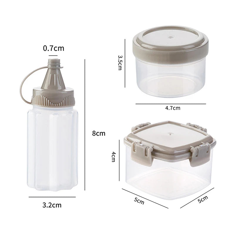 3pcs Mini Squeeze Bottle Salad Dressing Containers Outdoor Portable Barbecue Kitchen Tool