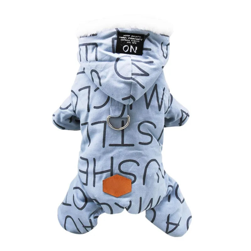 Winter Dog Clothes Warm Pet Dog Jacket Letter Printing Puppy Coat Chihuahua Clothing Hoodies For Small Medium Dogs Outfit S-2XL
