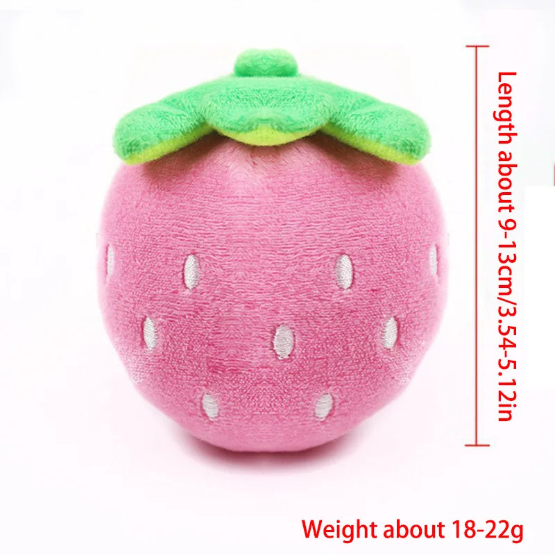 7-piece set of puppy sound toys, loose plush pet chewing, plush fruit snacks and vegetable puppy toys, suitable for cute play