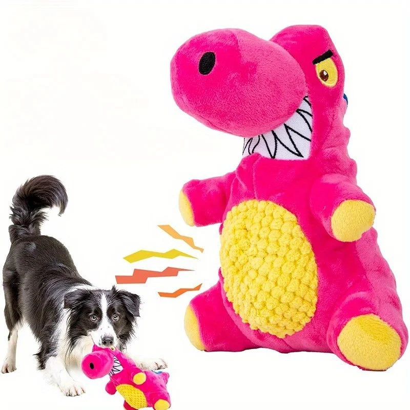 1PC Smiling Dinosaur Dog Plush Toy, Interactive Tooth Cleaning Pet Supplies, Dog Plush Toy, Dog Training Companion Pet Supplies