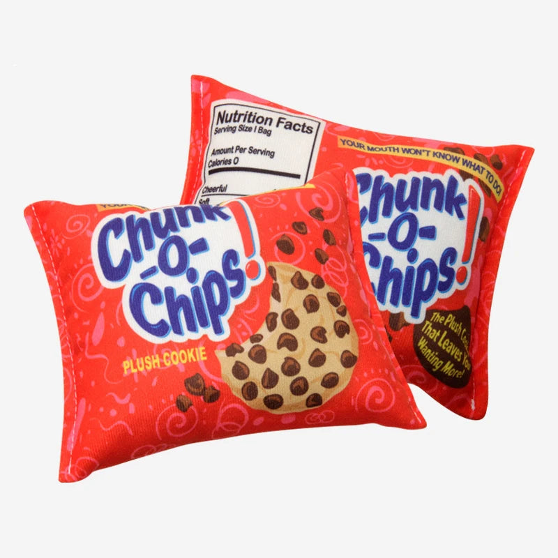 Pet Dogs Cat Toys Plush Squeaky Toy Potato Chip Bag Bite-Resistant Clean Dog Chew Puppy Training Toy Soft Pet Supplies Toys