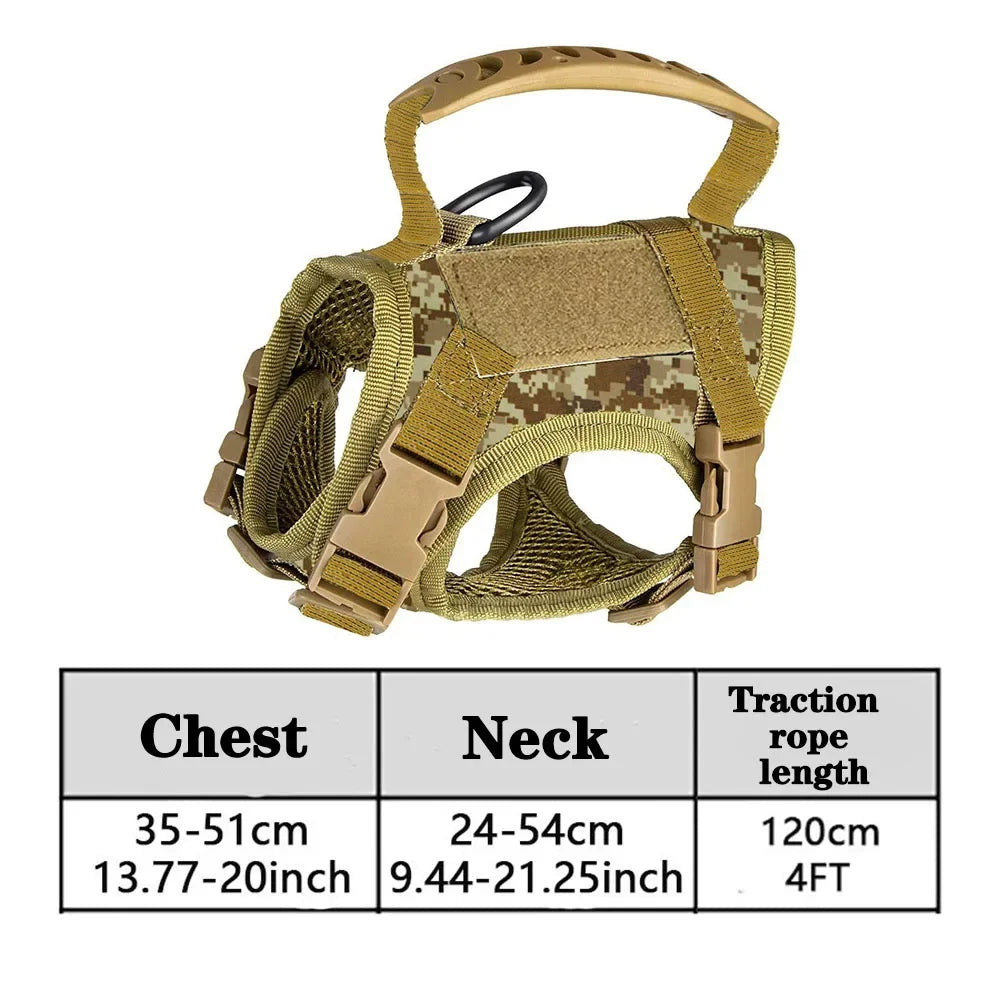 Tactical Cat Dog Harness Leash Adjustable Soft Mesh Pet Vest Cats Escape Proof Vest for Working Training for Large Cat/Small Dog