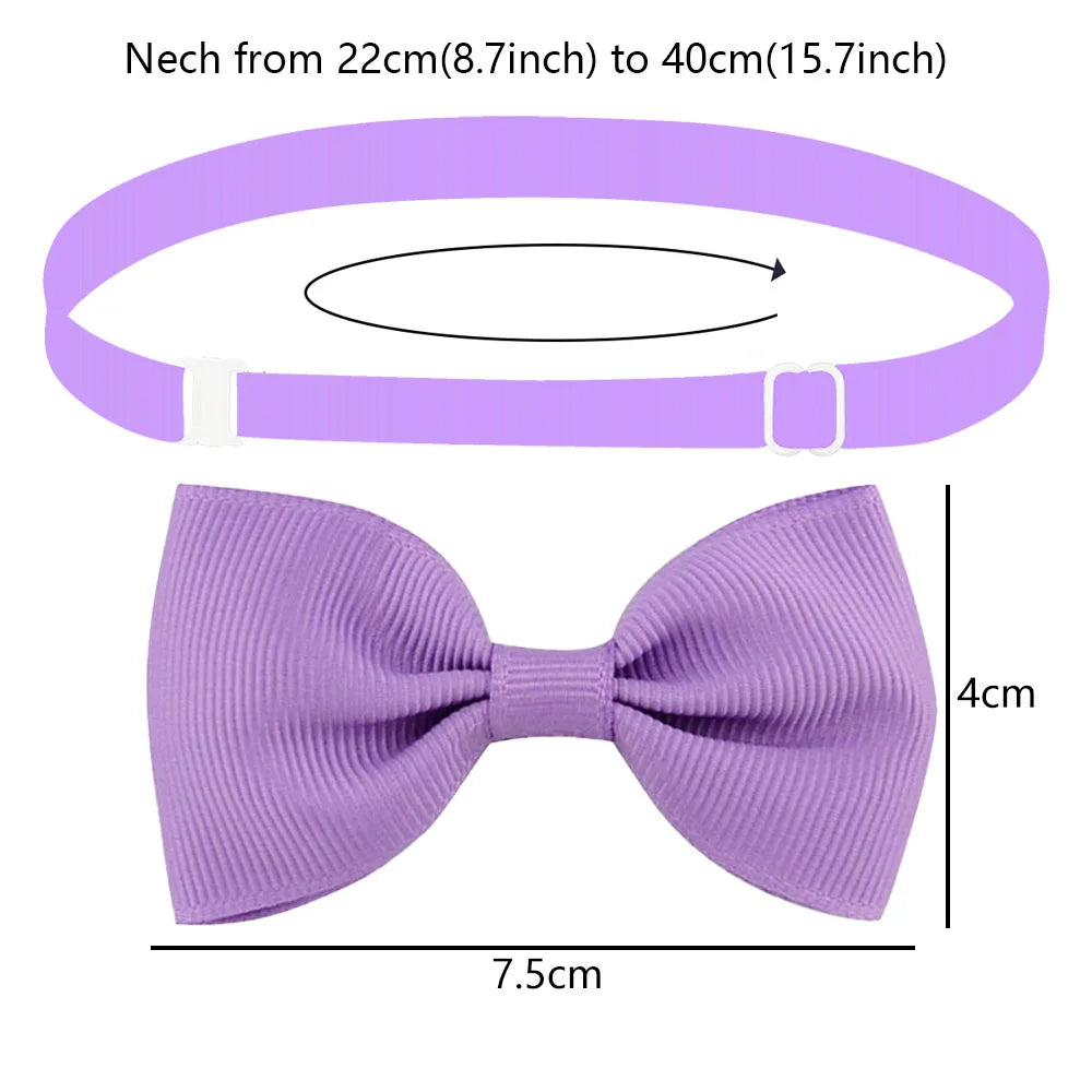 Wholesale 50/100 pcs/lot Mix Colors Dog Bow Tie Adjustable Pet Dog Cat Neck Ties Puppy Kitten Bowties Pets Grooming Accessories