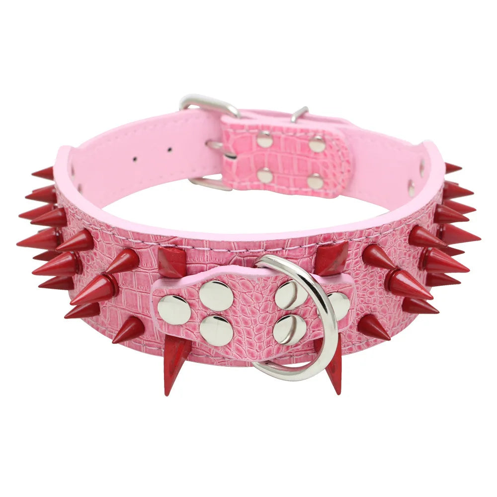 Dog Cat Collar Spiked Studded Pet Necklace For Small Medium Dogs Bulldog Adjustable Anti-Bite Collar Pet supplies accessories