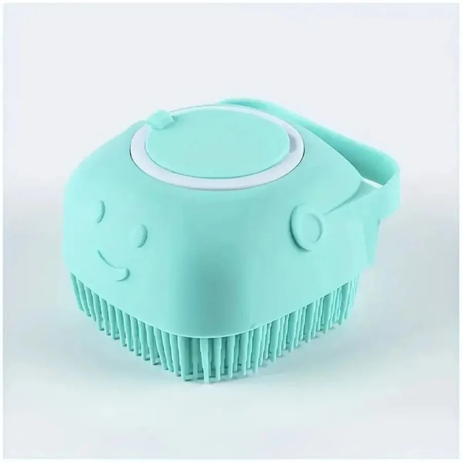 1pcs Soft  Dog Bath Brush - Gentle Massage with Shampoo Dispenser - Efficient Cat Grooming Brush for a Paws-itive Cleanin