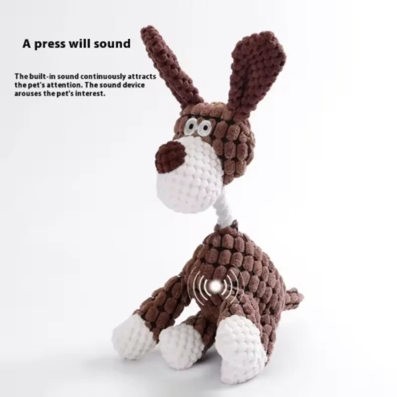 New Arrival Plush Dog Toy Animals Shape Bite Resistant Squeaky Toys Corduroy Dog Toys for Small Large Dogs Puppy Pets Training