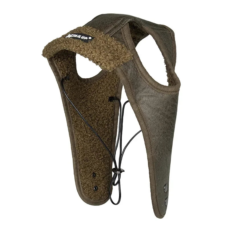 TAILUP Winter Pet Dog Hat Warm Fleece Aviator Hat for Small Large Dogs Puppy Windproof Pilot Helmet PU Flight Cap