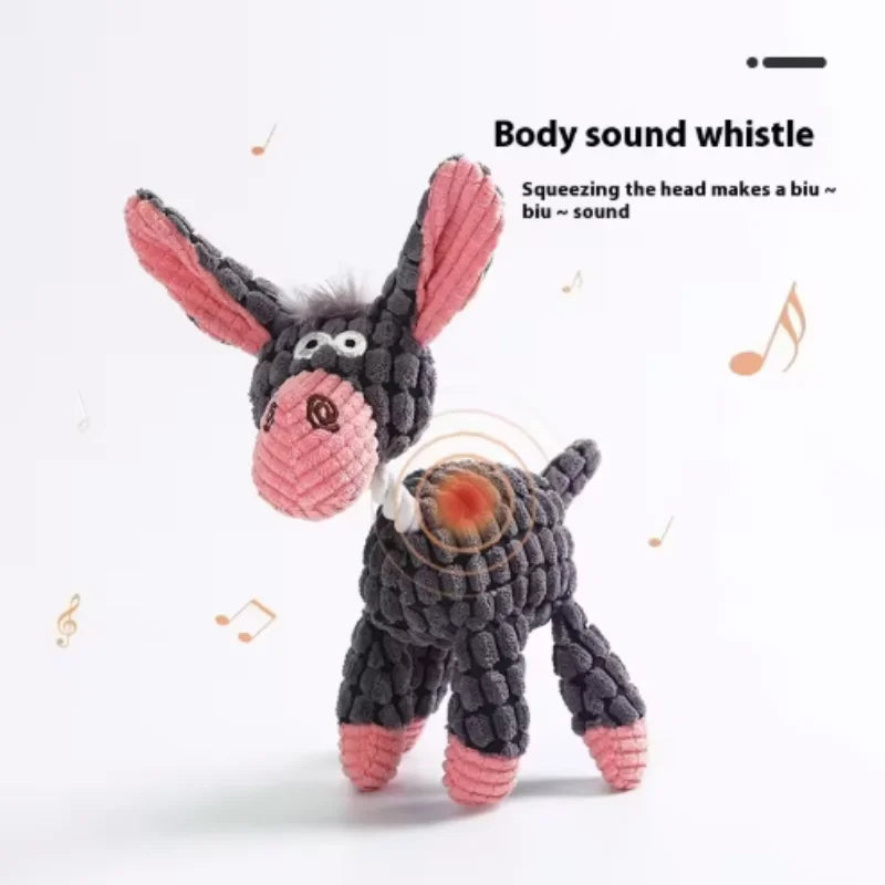 New Arrival Plush Dog Toy Animals Shape Bite Resistant Squeaky Toys Corduroy Dog Toys for Small Large Dogs Puppy Pets Training