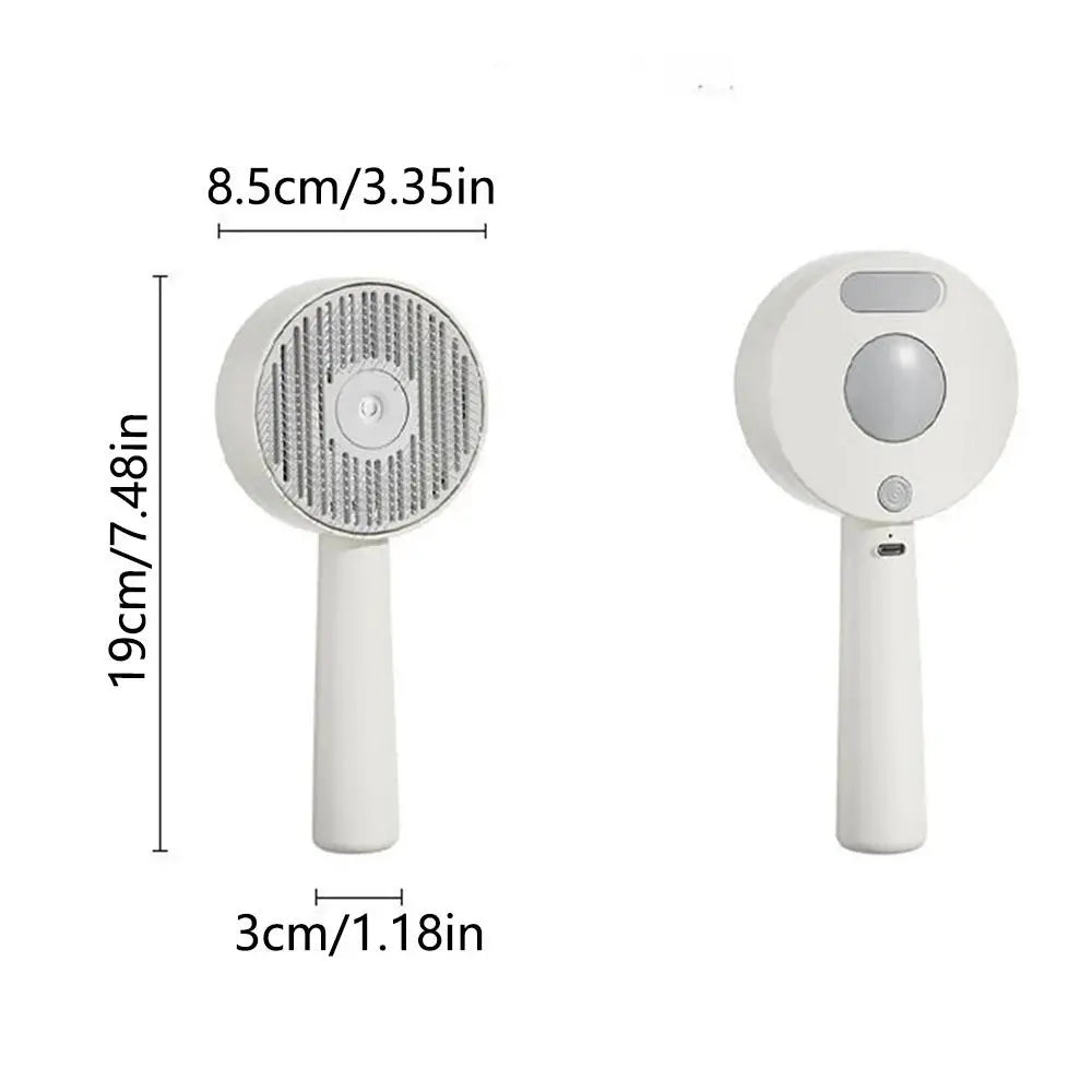 Anti-Static Pet Spray Hair Comb Massaging Demating Steam Spray Hair Remover Anti-slip Handle Gentle Effective