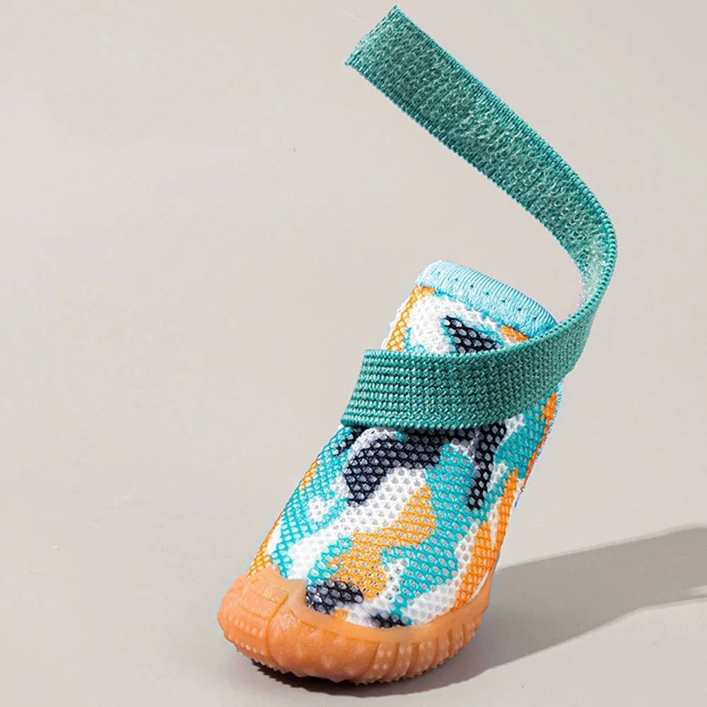 Breathable Mesh Puppy Shoes for Small Dogs Doggy Booties Summer Non-Slip Pet Boots with Adjustable Strap for Chihuahua Yorkshire