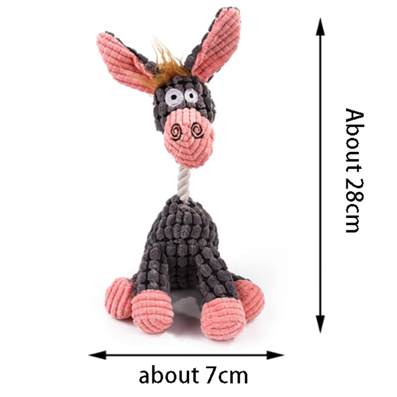 New Arrival Plush Dog Toy Animals Shape Bite Resistant Squeaky Toys Corduroy Dog Toys for Small Large Dogs Puppy Pets Training
