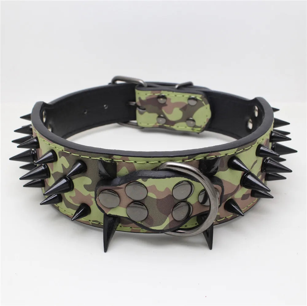Dog Cat Collar Spiked Studded Pet Necklace For Small Medium Dogs Bulldog Adjustable Anti-Bite Collar Pet supplies accessories
