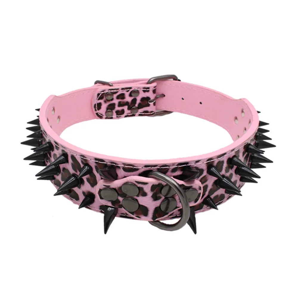 Dog Cat Collar Spiked Studded Pet Necklace For Small Medium Dogs Bulldog Adjustable Anti-Bite Collar Pet supplies accessories