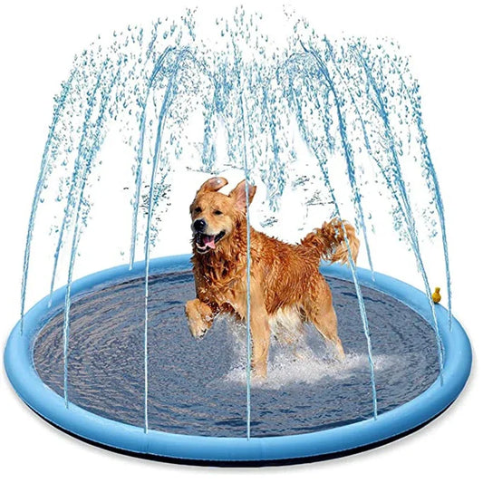 C Pet Dog Thickened Non-Slip Water Spray Mat Outdoor Pet Water Play Mat Foldable Bathing Pool for Pets