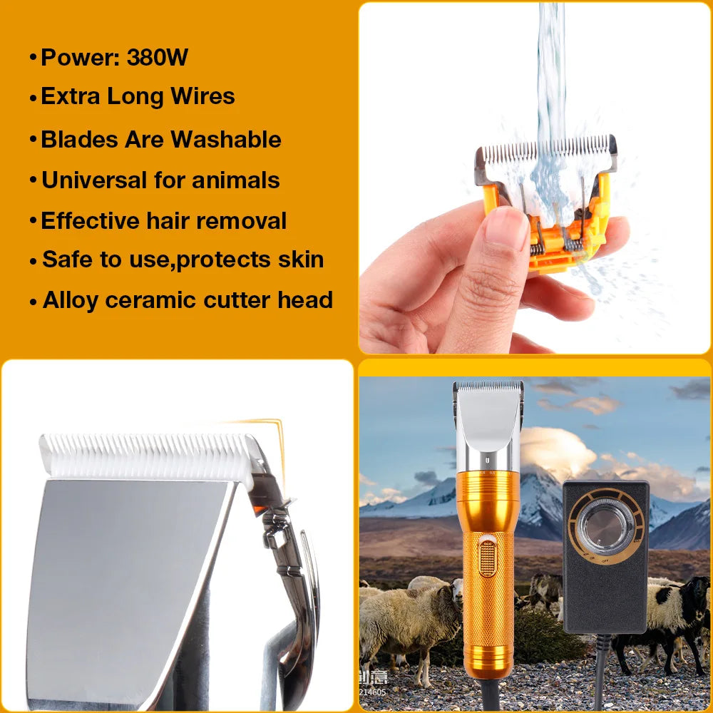 380W Cashmere Goat Shearer 12V Cordless Household Pet (Cat, Dog, Rabbit, Sheep) Hair Trimmer Electric Carpet Tufting Trimmer