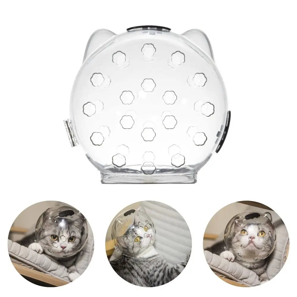Cat Head Cover Space Hood Ball-shaped Kitten Protective Helmet Breathable Sturdy Muzzle Mask Anti-bite Pet