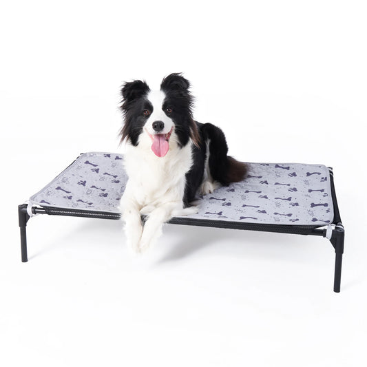 Assemblable Metal Frame Puppy Elevated Dog Bed, Portable Dog Bed, Easy to Clean, Breathable mesh, Puppy cat Bed, Indoor and Outd