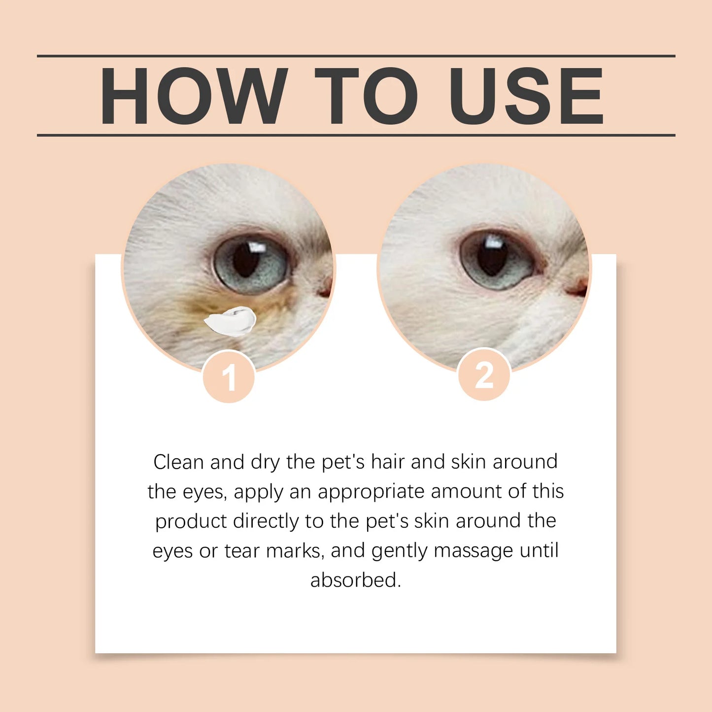 Pet Tear Stain Remover Balm Dogs Cats Eyes Wipe Cream Keep Eye Area Dry Gentle Reduce Tear Mark Cleaner for Cats Pet Eye Care