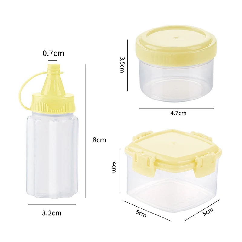 3pcs Mini Squeeze Bottle Salad Dressing Containers Outdoor Portable Barbecue Kitchen Tool