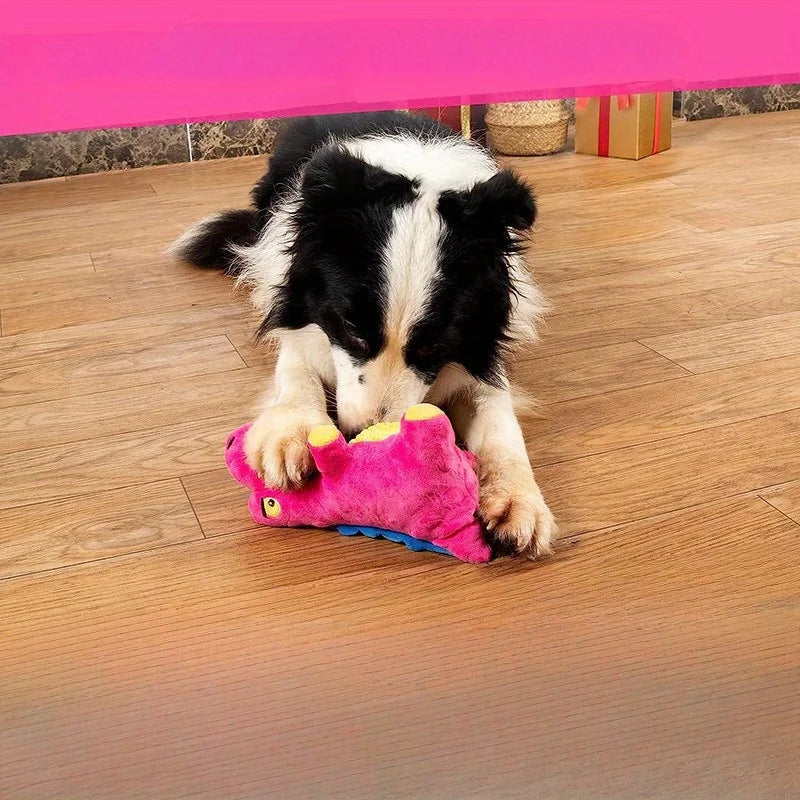 1PC Smiling Dinosaur Dog Plush Toy, Interactive Tooth Cleaning Pet Supplies, Dog Plush Toy, Dog Training Companion Pet Supplies