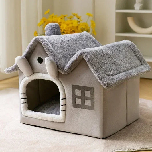 Cute Cusion Kennels PP Cotton Fluffy Dogs Room Half-Closed Puppy Sleeping Nest Foldable Home Puppy Pet Products