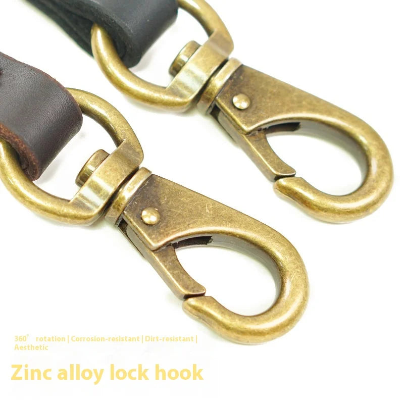 Top Grain Leather Dog Leash - Short Heavy Duty Lead for Large Medium Dogs, Genuine Cowhide Training Leash with Comfort Grip