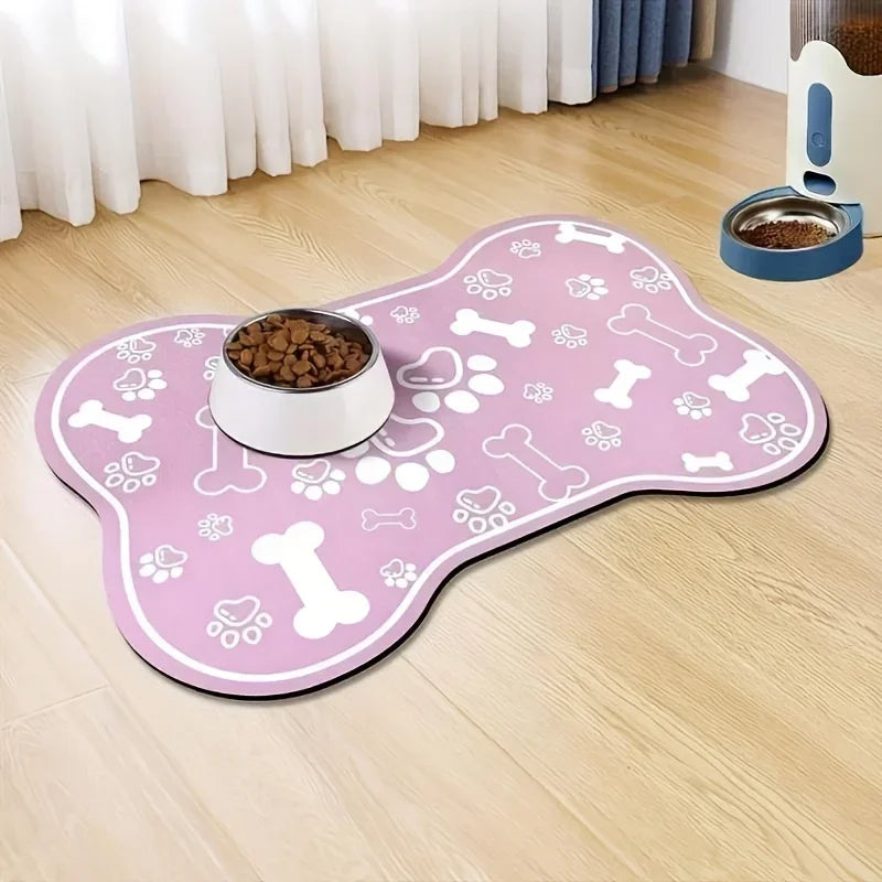 VIKAMA Pet Feeding Mat - Diatomite Non slip, resistant, Quick drying Pet Meal Mat, Suitable for Dogs and Cats - Easy to Clean