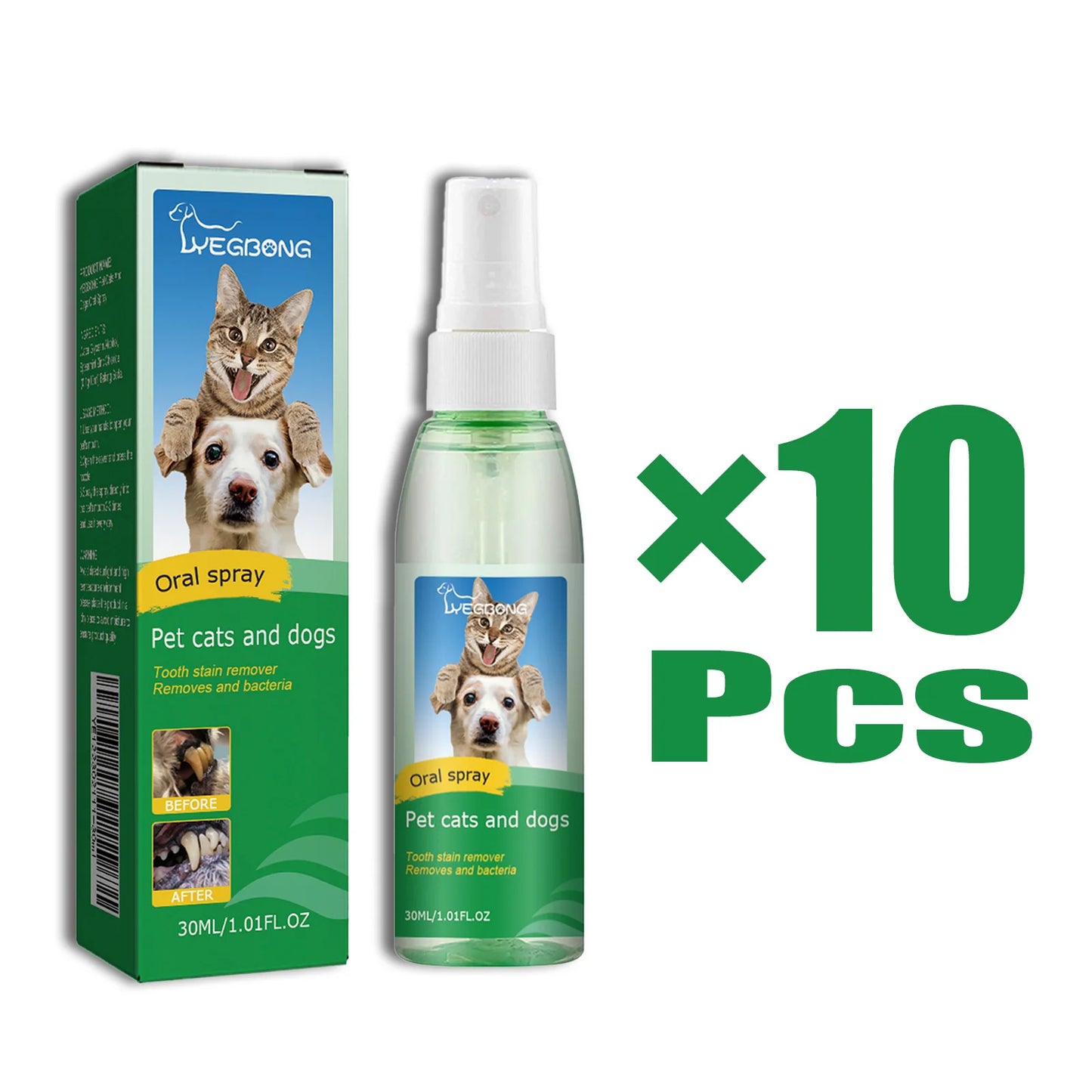 30ml Pet Oral Spray Teeth Cleaning for Dogs and Cats Dental Stain Cleaner Freshen Breath Natural Teeth Grooming Pet Supplies