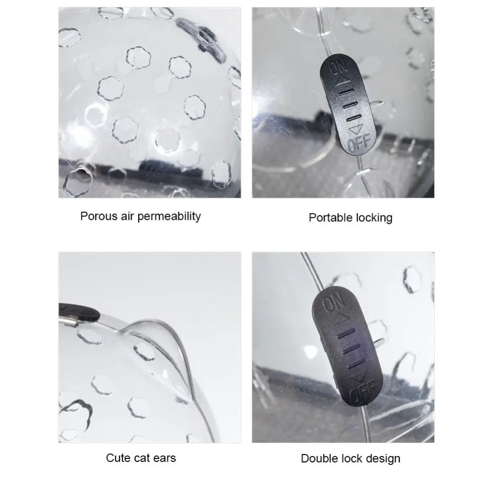 Cat Head Cover Space Hood Ball-shaped Kitten Protective Helmet Breathable Sturdy Muzzle Mask Anti-bite Pet