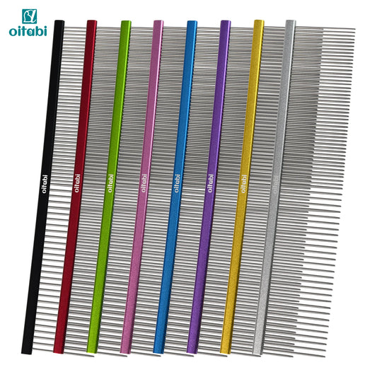 Oitabi Professional Pet Grooming Comb for Removing Matted Fur, Prevents Knots and Mats, Long Teeth Long & Short Haired Pet Comb