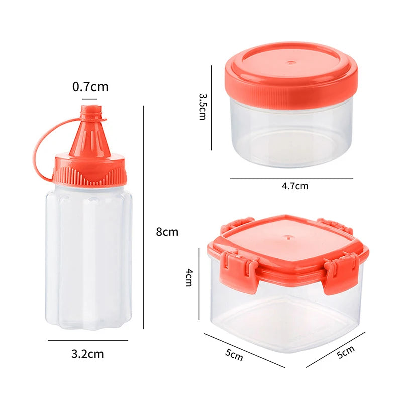 3pcs Mini Squeeze Bottle Salad Dressing Containers Outdoor Portable Barbecue Kitchen Tool
