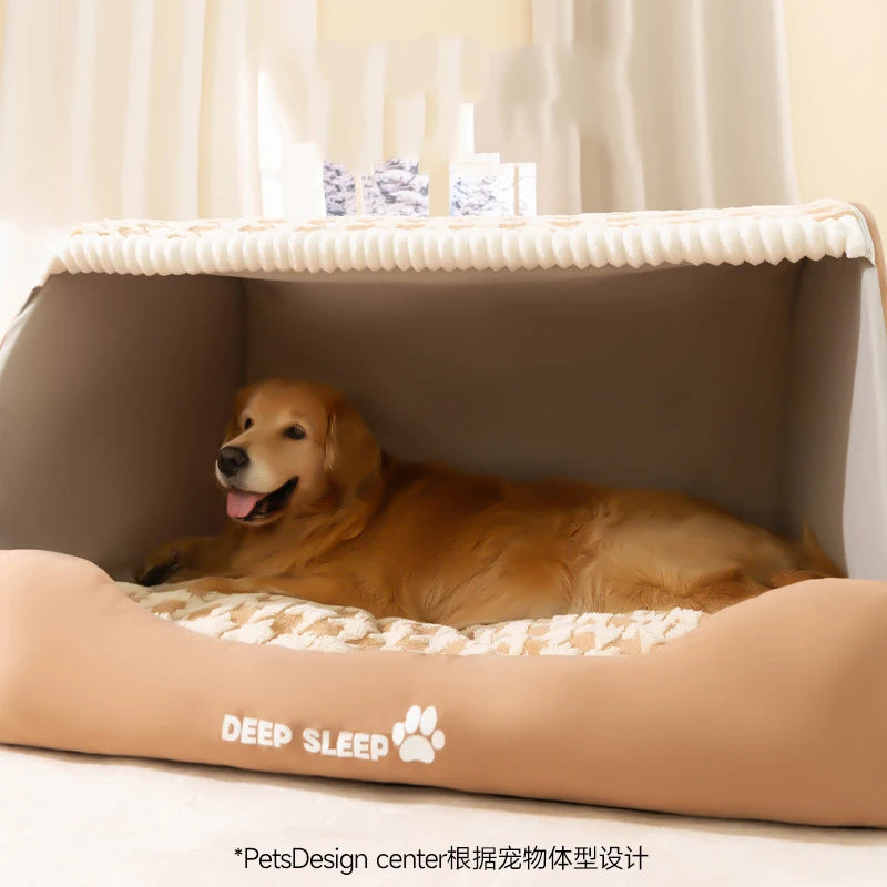 2025 New Kennel Warm in Winter Closed Removable and Washable Security Kennel Cat Bed Medium Large Dog Pet Supplies Puppy