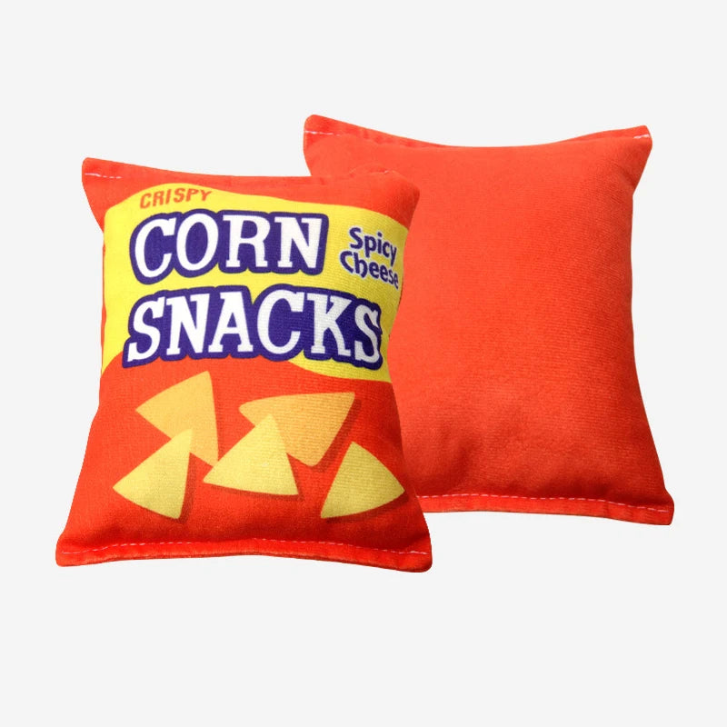 Pet Dogs Cat Toys Plush Squeaky Toy Potato Chip Bag Bite-Resistant Clean Dog Chew Puppy Training Toy Soft Pet Supplies Toys
