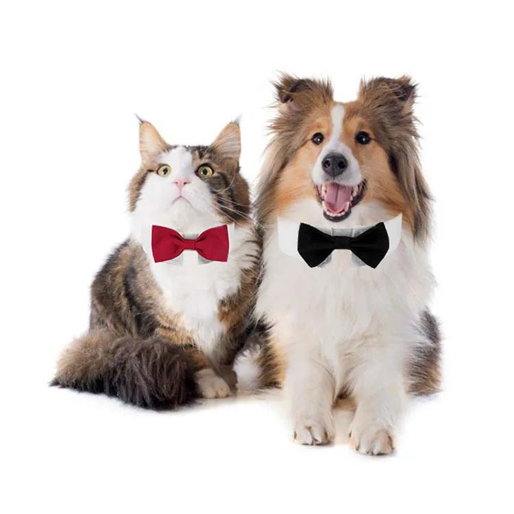 Sucado Adjustable Dog Cat Formal Necktie Tuxedo Bow Tie Collar Wholesale Pet Apparel Accessories for Wedding Holiday Party Gift