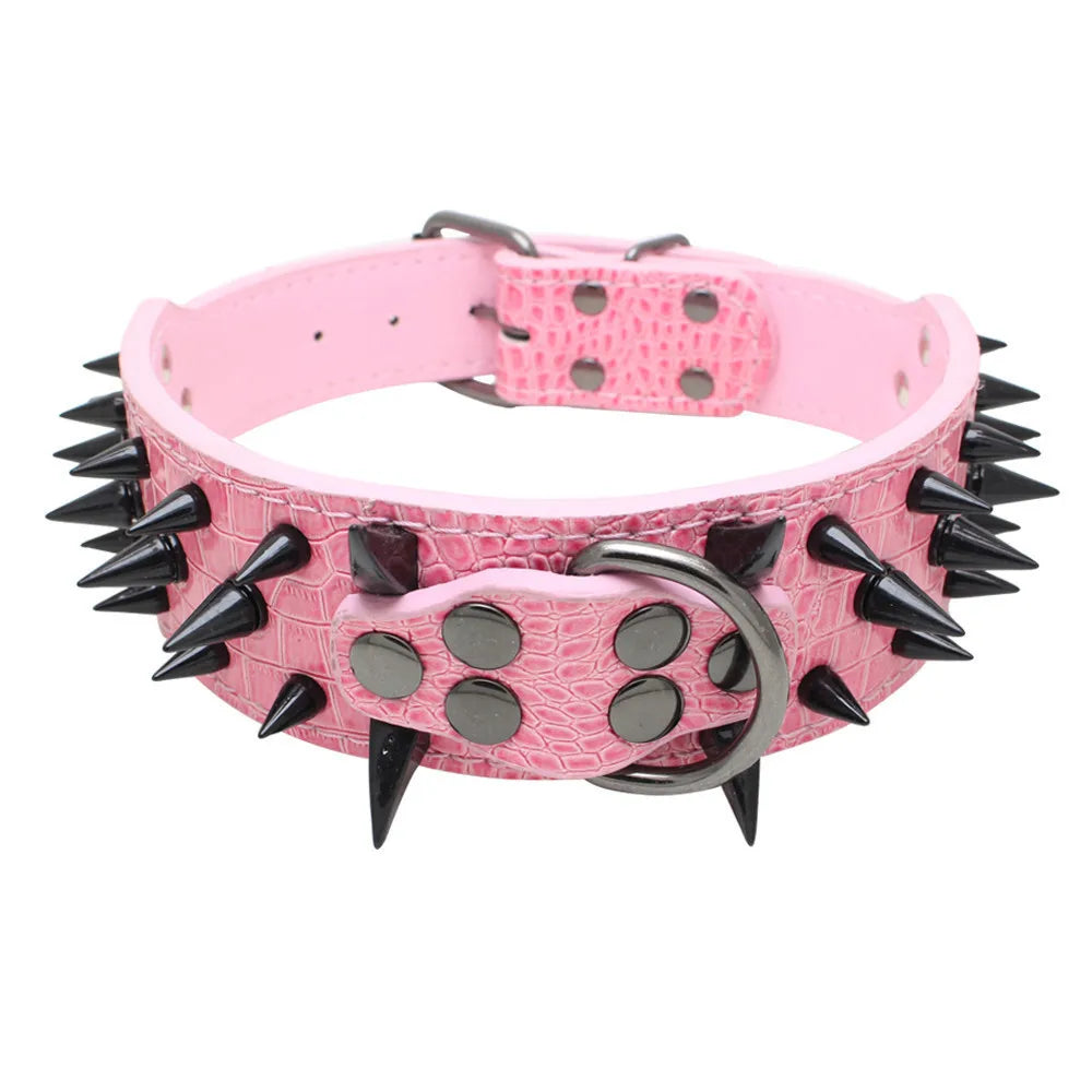 Dog Cat Collar Spiked Studded Pet Necklace For Small Medium Dogs Bulldog Adjustable Anti-Bite Collar Pet supplies accessories