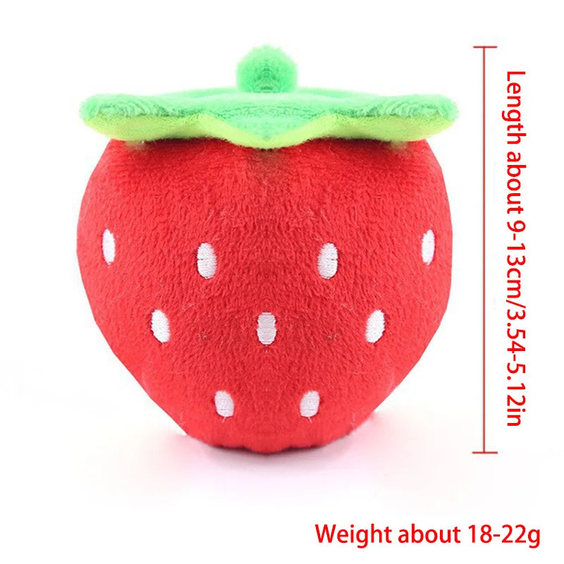 7-piece set of puppy sound toys, loose plush pet chewing, plush fruit snacks and vegetable puppy toys, suitable for cute play