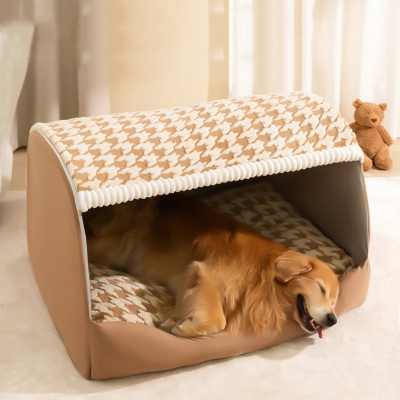 2025 New Kennel Warm in Winter Closed Removable and Washable Security Kennel Cat Bed Medium Large Dog Pet Supplies Puppy