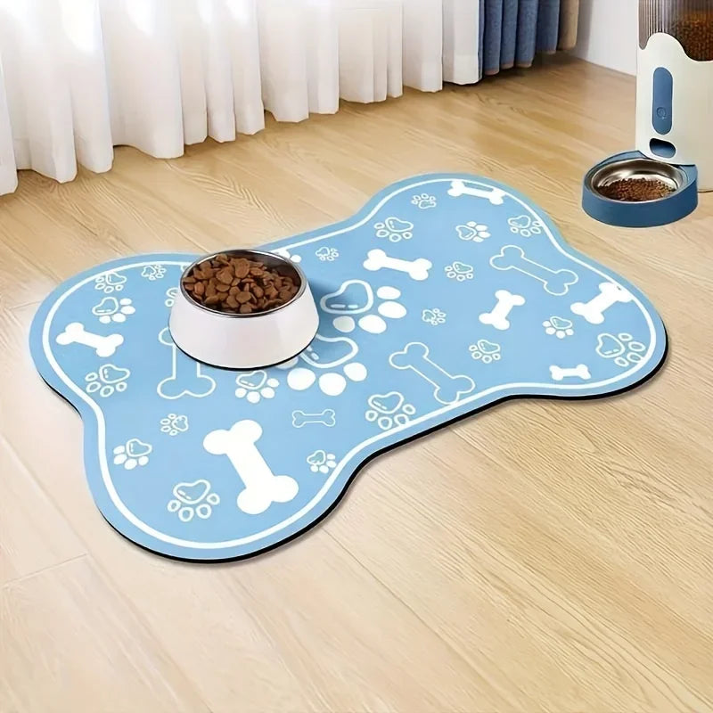 VIKAMA Pet Feeding Mat - Diatomite Non slip, resistant, Quick drying Pet Meal Mat, Suitable for Dogs and Cats - Easy to Clean