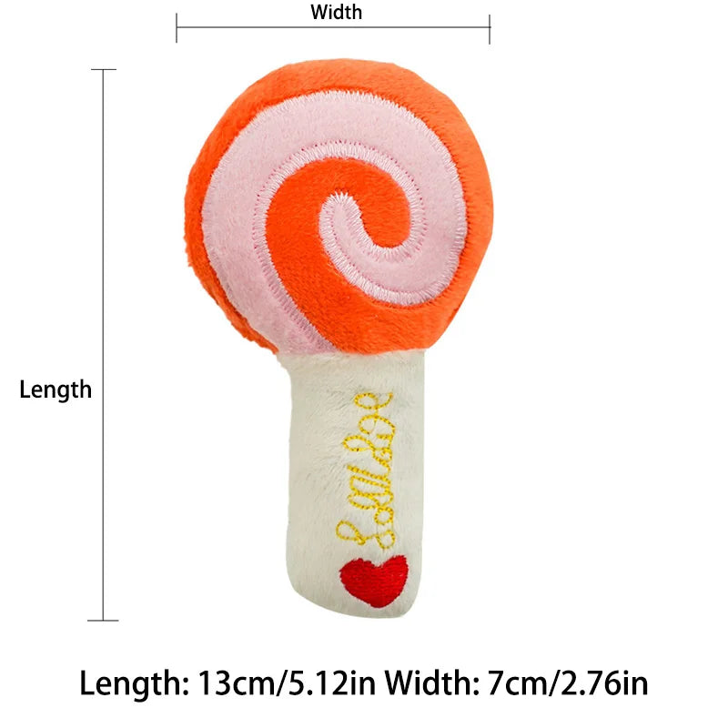 7-piece set of puppy sound toys, loose plush pet chewing, plush fruit snacks and vegetable puppy toys, suitable for cute play