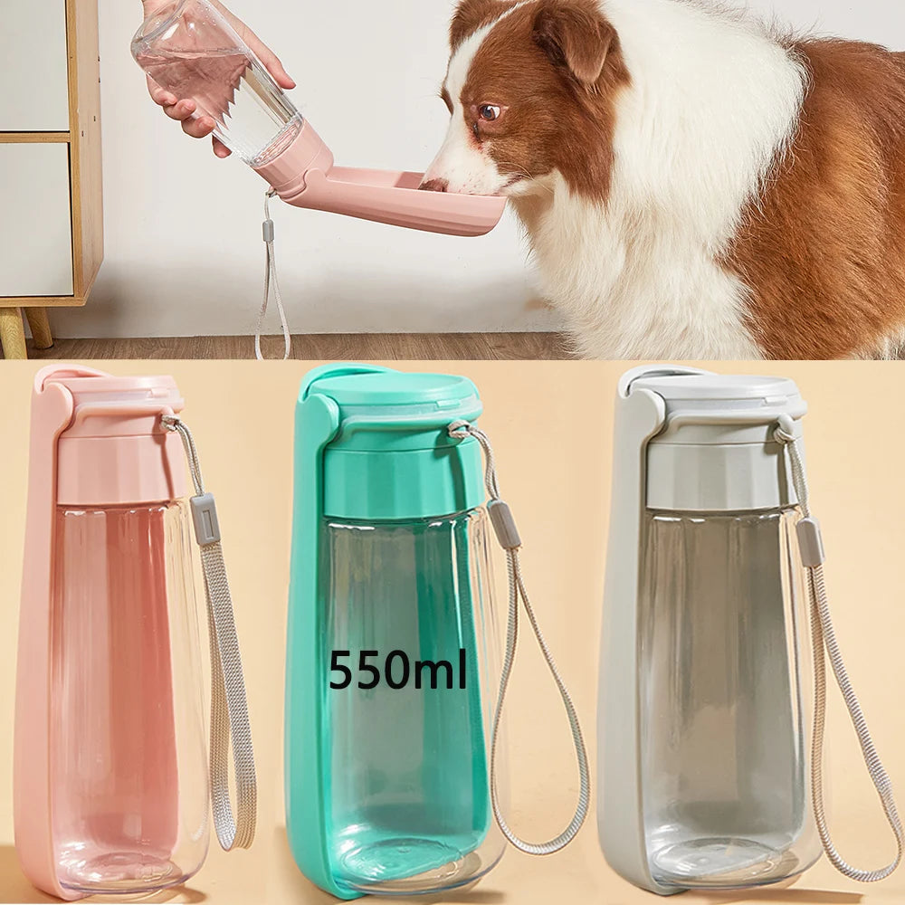 550ML Fold Dog Water Bottle Twist Open PET Portable Dog Drinking Bowl Traveling Outside Feeding Walk A dog Puppy Water Bottle