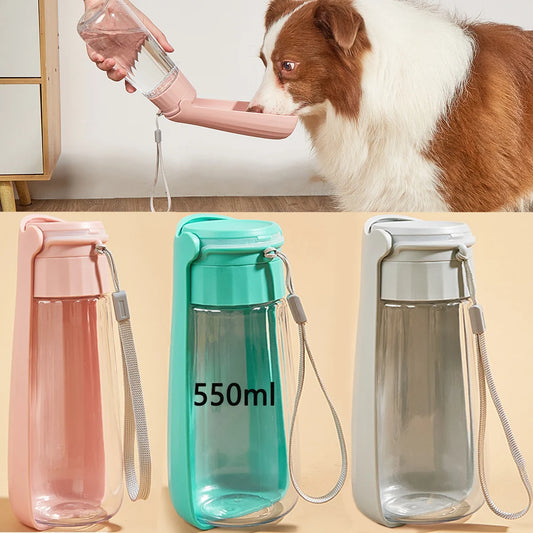550ML Fold Dog Water Bottle Twist Open PET Portable Dog Drinking Bowl Traveling Outside Feeding Walk A dog Puppy Water Bottle