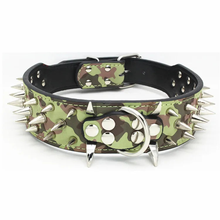 Dog Cat Collar Spiked Studded Pet Necklace For Small Medium Dogs Bulldog Adjustable Anti-Bite Collar Pet supplies accessories