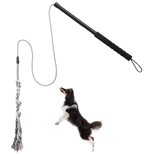 Flirt Pole for Dogs Interactive Dog Toys Durable Heavy Duty Dog Flirt Pole Suitable for Small and Medium Dogs Great Exercise