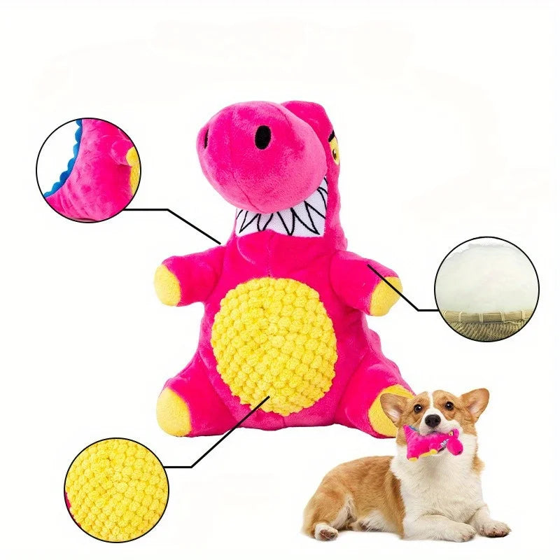 1PC Smiling Dinosaur Dog Plush Toy, Interactive Tooth Cleaning Pet Supplies, Dog Plush Toy, Dog Training Companion Pet Supplies