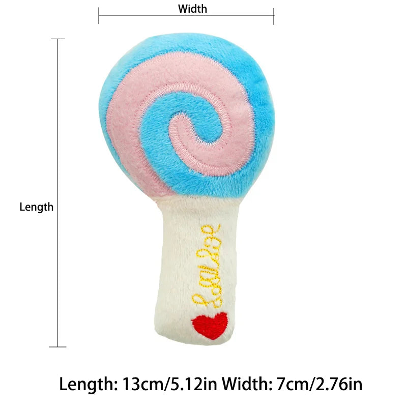 7-piece set of puppy sound toys, loose plush pet chewing, plush fruit snacks and vegetable puppy toys, suitable for cute play