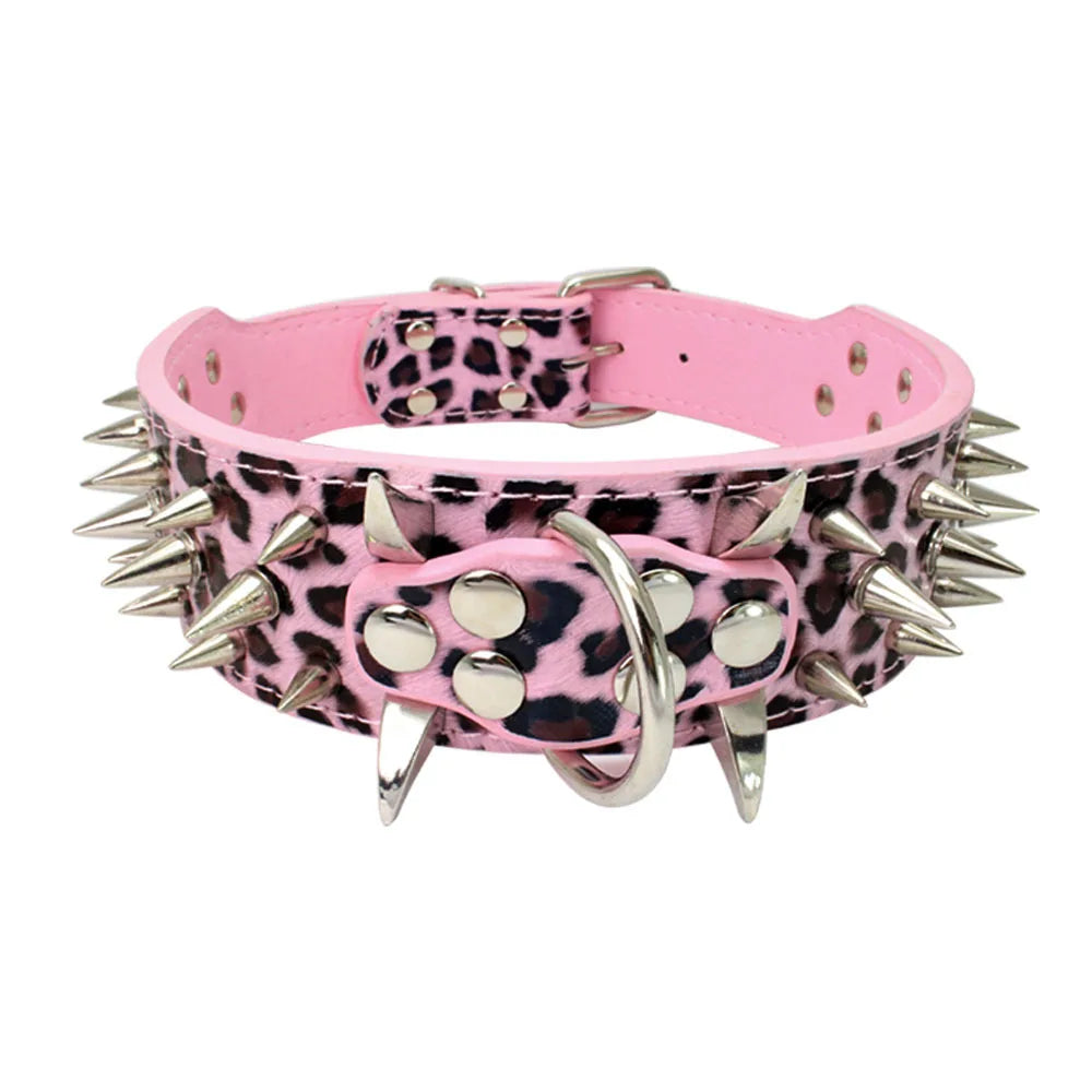 Dog Cat Collar Spiked Studded Pet Necklace For Small Medium Dogs Bulldog Adjustable Anti-Bite Collar Pet supplies accessories
