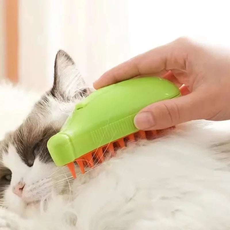 A Cute Pink Silicone Cat Scratch Electric Pet Massage Bath Spray Comb Hair For Dogs And Cats To Float Hair