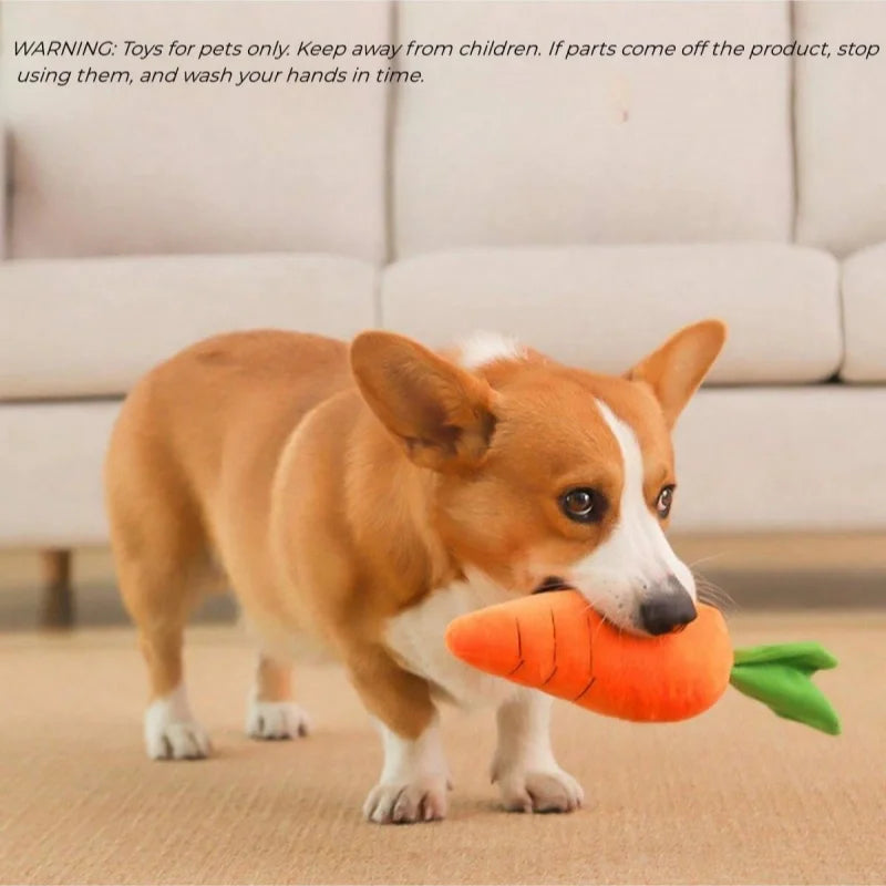 1Pc Large Stuffed Carrot Toy For Dogs/Cats, Pet Chewing and Comforting Toy with Squeaks