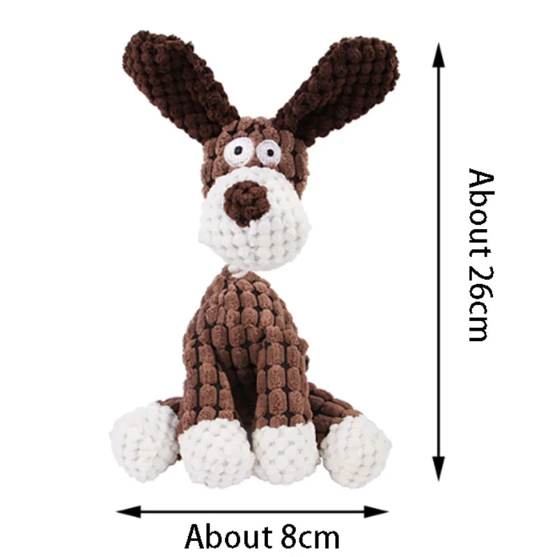 New Arrival Plush Dog Toy Animals Shape Bite Resistant Squeaky Toys Corduroy Dog Toys for Small Large Dogs Puppy Pets Training